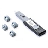 SMARTKEEPER ESSENTIAL RJ11 Port Lock (MNL04) + Lock Key Mini (U04), Einsteckschloss Farbcode Grau, 4 Stück + 1 Schlüssel