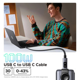 UGREEN Uno USB-C auf USB-C Kabel (100W) schwarz/grau, 1 Meter, PD 100 Watt, mit Display
