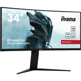 iiyama G-Master GCB3480WQSU-B1, Gaming-Monitor 86.4 cm (34 Zoll), schwarz, UWQHD, HDMI, DisplayPort, USB, Free-Sync, 180 Hz, HDR, curved, 180Hz Panel