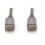 Digitus HDMI / Micro HDMI AOC Hybrid Glasfaserkabel, UHD 4K schwarz, 15 Meter, abnehmbare Stecker
