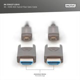 Digitus HDMI / Micro HDMI AOC Hybrid Glasfaserkabel, UHD 4K schwarz, 15 Meter, abnehmbare Stecker