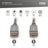 Digitus HDMI / Micro HDMI AOC Hybrid Glasfaserkabel, UHD 4K schwarz, 15 Meter, abnehmbare Stecker