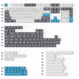 Keychron Cherry Profile Double-Shot PBT Full Keycap-Set - Grey, White and Blue, Tastenkappe mehrfarbig, 219 Stück, ANSI & UK ISO Layout