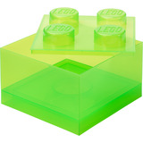 Room Copenhagen LEGO Storage Brick 4 Top Lid Translucent, Aufbewahrungsbox hellgrün/transparent