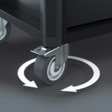Wera 9705 Tool Rebel Werkstattwagen Stainless 1, mit Bestückung, Werkzeugwagen schwarz/silber, 177-teilig, im exklusiven Tool Rebel Design