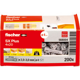 fischer Spreizdübel SX Plus 4x20 hellgrau, 200 Stück