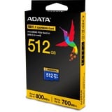ADATA Premier Extreme microSDXC 512 GB, Speicherkarte blau/gelb, SD Express, UHS-I U3, Class 10, V30, Nintendo Switch 2 Ready