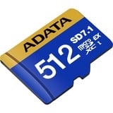 ADATA Premier Extreme microSDXC SD7.1 512 GB, Speicherkarte blau/gelb, SD7.1 Express, UHS-I U3, Class 10, V30, Nintendo Switch 2 Ready