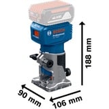 Bosch Professional Akku-Kantenfräse /-Laminatschneider GLF 18V-8 Professional solo, 18Volt, Oberfräse blau/schwarz, ohne Akku und Ladegerät, in L-BOXX