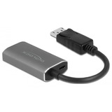 DeLOCK Aktiver Adapter, DisplayPort Stecker > HDMI 8K Buchse schwarz/grau, 20cm, mit HDR Funktion