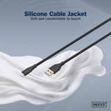Digitus USB 2.0 Silikon-Kabel USB-A > Lightning, MFI zertifiziert schwarz, 1 Meter, PD, Laden mit bis zu 12 Watt