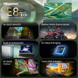 Hisense ULED 50E8S MiniLED, QLED-Fernseher 126 cm (50 Zoll), schwarz/dunkelgrau, UltraHD/4K, Triple Tuner, Subwoofer, 144Hz Panel