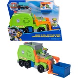 Spin Master Paw Patrol - Extragroßer Recycling-Truck mit Rocky Spielfigur und Verwandlungsfunktion, Spielfahrzeug 