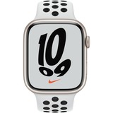 Apple Watch Series 7, Smartwatch silber/weiß, 45 mm, Nike Sportarmband, Aluminium-Gehäuse, LTE