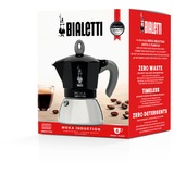 Bialetti Moka Induction, Espressomaschine schwarz/silber, 6 Tassen