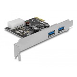 DeLOCK PCIe x1 Karte zu 2x ext. USB 3.2 Gen 1, USB-Controller 4-pin-Stromanschluss