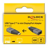 DeLOCK USB 3.2 Gen 1 Adapter, USB-C Stecker > Mini DisplayPort Buchse grau/schwarz