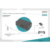 Digitus KVM-Switch DisplayPort 4x 1  schwarz, Dual Display