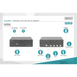 Digitus KVM-Switch DisplayPort 4x 1  schwarz, Dual Display