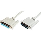 Digitus Serielles Datatransfer Verlängerungskabel, D-Sub25 (Stecker) > D-Sub25 (Buchse) beige, 10 Meter