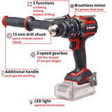 EINHELL Professional Akku-Schlagbohrschrauber TP-CD 18/120 Li-i BL - Solo, 18Volt schwarz/rot, ohne Akku und Ladegerät