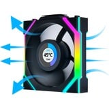 Lian Li UNI FAN SL120 LCD Wireless Reverse, Gehäuselüfter schwarz, 124.5 mm