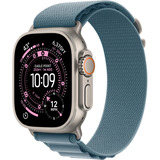 Apple Watch Ultra 3, Smartwatch titan, 49 mm, Alpine Loop hellblau S, Titangehäuse, Cellular