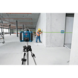 Bosch Rotationslaser GRL 300 HVG Professional, mit Halterung blau/schwarz, grüne Laserlinie, mit Laser-Empfänger LR 1, VARTA Ladegerät + Akkus, in L-BOXX