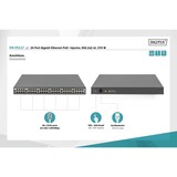 Digitus 24-Port/Ethernet/PoE+ injektor/370W, Switch schwarz, 370W PoE Budget