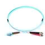 Digitus LWL Patchkabel, Duplex, LC > ST Stecker, Multimode OM3 türkis, 10 Meter
