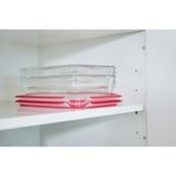 Emsa CLIP & CLOSE Glas-Frischhaltedose 0,8 Liter transparent/rot, quadratisch