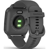 Garmin Venu Sq, Smartwatch dunkelgrau, Schieferfarbenes Silikonarmband