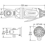 Hazet Mini-Ratschenschrauber 9021P-2, 3/8", Schlagschrauber schwarz/blau, geeignet für Handnachzug > 260Nm