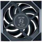 Lian Li UNI FAN SL120 LCD Wireless Reverse 3er-Pack inkl. Controller, Gehäuselüfter schwarz, 124.5 mm