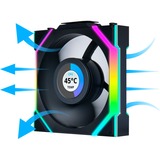 Lian Li UNI FAN SL120 LCD Wireless Reverse 3er-Pack inkl. Controller, Gehäuselüfter schwarz, 124.5 mm