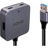Lindy 4 Port USB 3.0 Hub, USB-Hub grau/schwarz, 5m