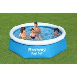 Bestway Fast Set Aufstellpool-Set, Ø 244cm x 61cm, Schwimmbad blau/hellblau, mit Filterpumpe