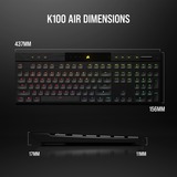 Corsair K100 AIR WIRELESS, Gaming-Tastatur schwarz, DE-Layout, Cherry MX Ultra Low Profile Tactile