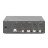 Digitus KVM-Switch HDMI 4x 1  schwarz, Dual Display