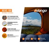 Vango Tunnelzelt Nevis 100 grün/orange, mit Vorraum für Gepäck, Modell 2024