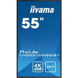 iiyama ProLite LH5551UHSB-B1, Public Display schwarz, UltraHD/4K, IPS, 60 Hz