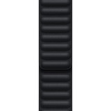 Apple Lederarmband mit Endstück, Uhrenarmband schwarz, S/M, 41 mm