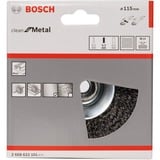 Bosch Kegelbürste Clean for Metal, Ø 115mm, gewellt 0,3mm Stahldraht, M14, für Winkelschleifer