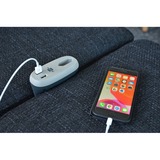 Brennenstuhl estilo Sofa-Steckdosenleiste mit USB-Ladefunktion grau/anthrazit, 3 Meter, 2x USB