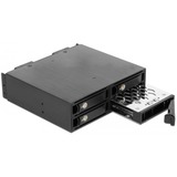 DeLOCK 5.25″ Wechselrahmen für 4 x 2.5″ U.2 NVMe SSD, Einbaurahmen schwarz, mit abschließbaren Trays
