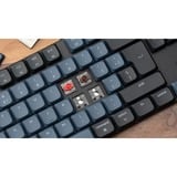 Keychron K1 Pro, Gaming-Tastatur schwarz/blaugrau, DE-Layout, Gateron Low Profile 2.0 Mechanical Red, Hot-Swap, Aluminiumrahmen, RGB