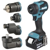 Makita Akku-Bohrschrauber mit Wechselkopfsystem DDF491Z, 18Volt blau/schwarz, ohne Akku und Ladegerät, mit Schnellspannbohrfutter