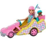 Mattel Barbie Stacie Go-Kart, Puppe mit Hündchen, Zubehör und Stickerbogen
