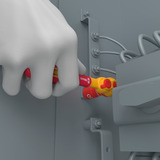 Wera 8007 A VDE Zyklop Knarre, 1/4" rot/gelb, Knarre mit Umschalthebel