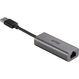 ASUS USB 3.2 Gen 1 Adapter USB-C2500, USB-A Stecker > RJ-45 Buchse grau, 2,5 Gigabit LAN, gesleevt